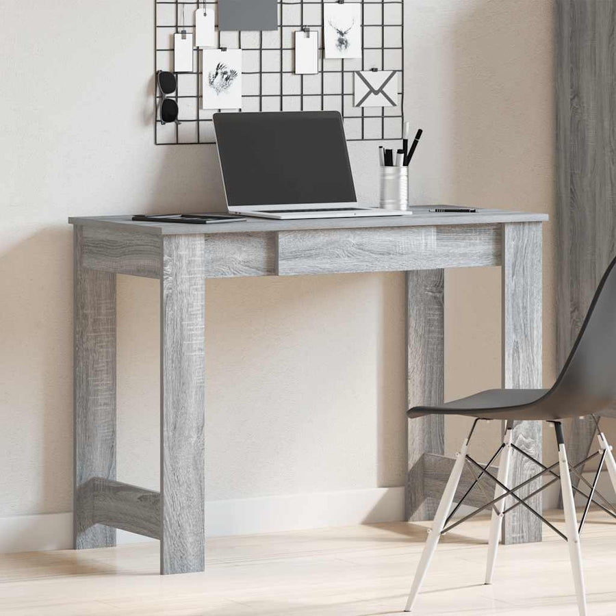 Bureau 100x45x75 cm bewerkt hout grijs sonoma eikenkleurig