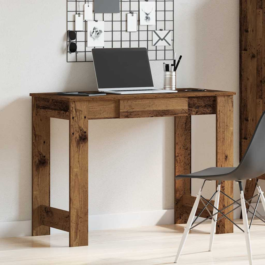 Bureau 100X45X75 Cm Bewerkt Hout Kleurig Oud hout