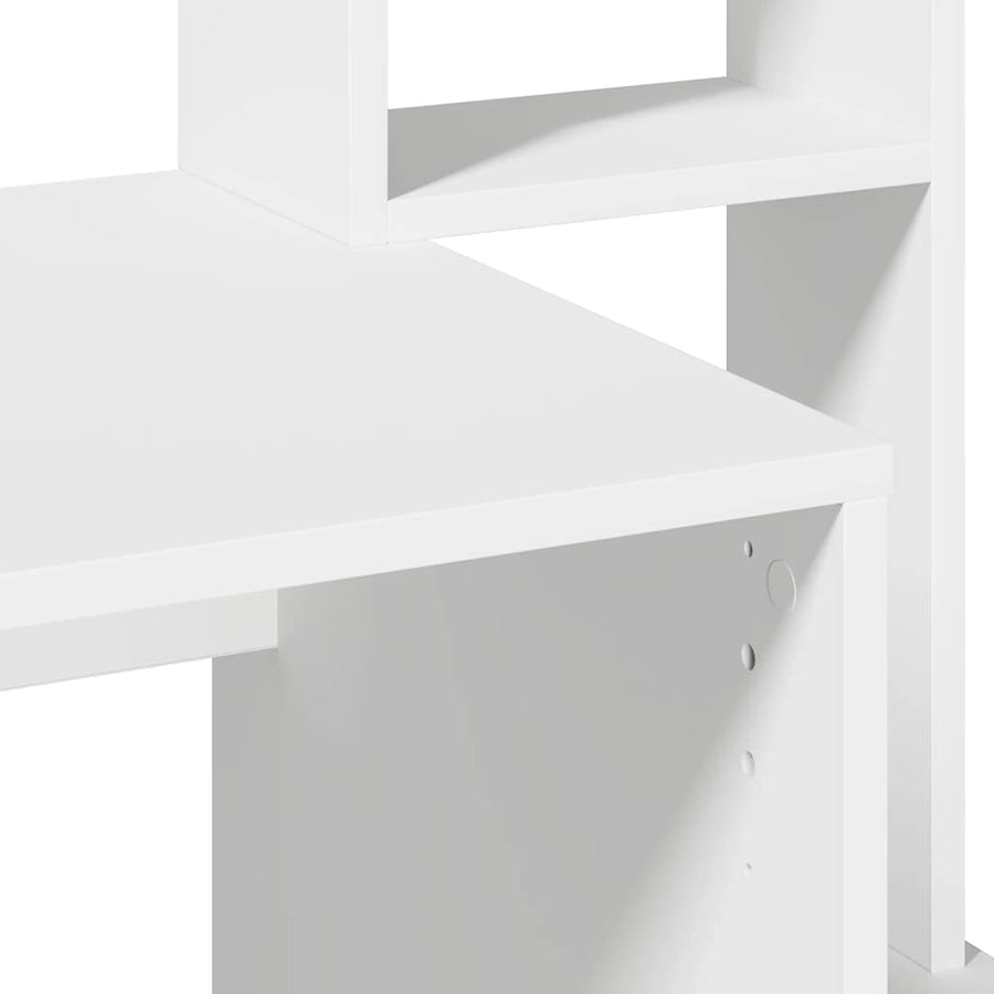 Bureau met schappen 100x45x140 cm bewerkt hout wit