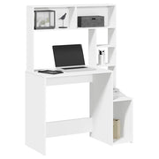 Bureau met schappen 100x45x140 cm wit bewerkt hout