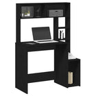 Desk with shelves 100x45x140 cm distressed wood black