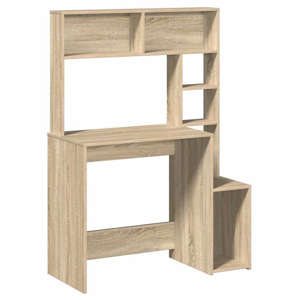 Bureau Met Schappen 100X45X140 Bewerkt Hout Kleur Sonoma eiken