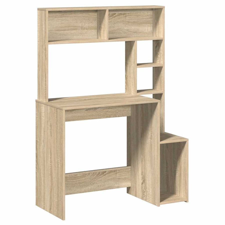 Bureau Met Schappen 100X45X140 Bewerkt Hout Kleur Sonoma eiken