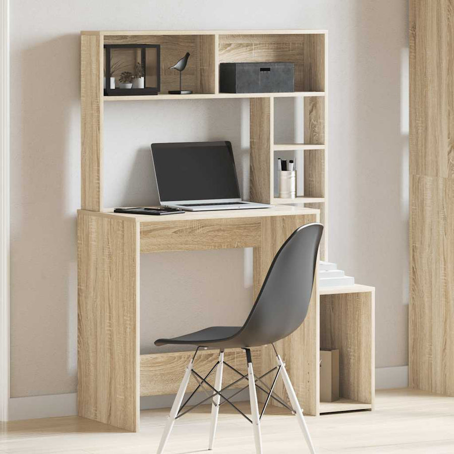 Bureau Met Schappen 100X45X140 Bewerkt Hout Kleur Sonoma eiken