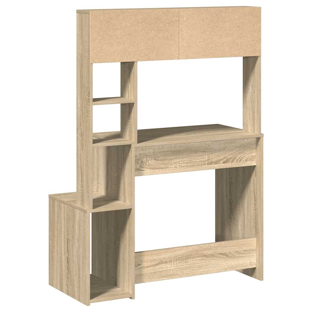 Bureau Met Schappen 100X45X140 Bewerkt Hout Kleur Sonoma eiken