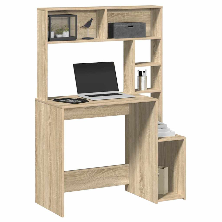 Bureau Met Schappen 100X45X140 Bewerkt Hout Kleur Sonoma eiken