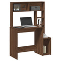 Bureau met schappen 100x45x140 cm bewerkt hout bruineikenkleur