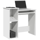 Desk with shelves 84x40x78 cm engineered wood white