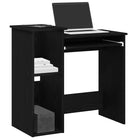 Desk with shelves 84x40x78 cm engineered wood black