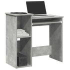 Desk with shelves 84x40x78 cm engineered wood concrete gray