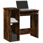 Desk with shelves 84x40x78 cm engineered wood smoked oak