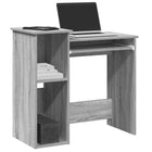 Desk with shelves 84x40x78 cm engineered wood grey sonoma
