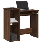 Desk with shelves 84x40x78 cm engineered wood brown oak effect