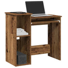 Desk with shelves 84x40x78 cm treated wood old wood colour