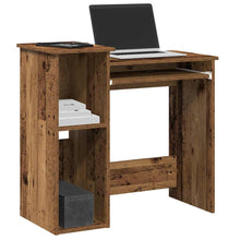 Bureau met schappen 84x40x78 cm bewerkt hout oud houtkleurig