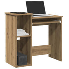 Desk with shelves 84x40x78 cm engineered wood artisanal oak