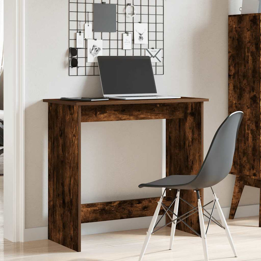 Bureau 80x40x75 cm bewerkt hout gerookt eikenkleurig
