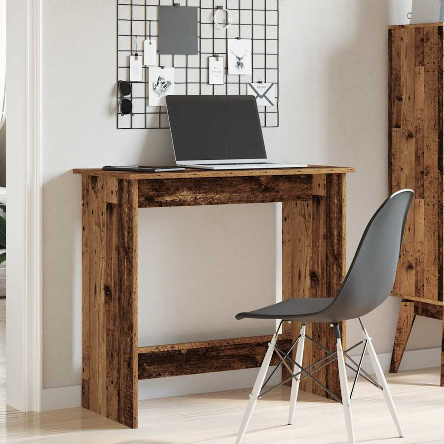 Bureau 80x40x75 cm bewerkt hout oud houtkleurig