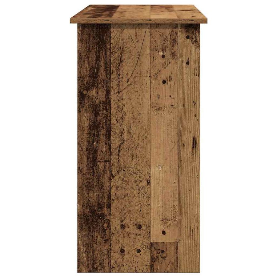 Bureau 80x40x75 cm bewerkt hout oud houtkleurig