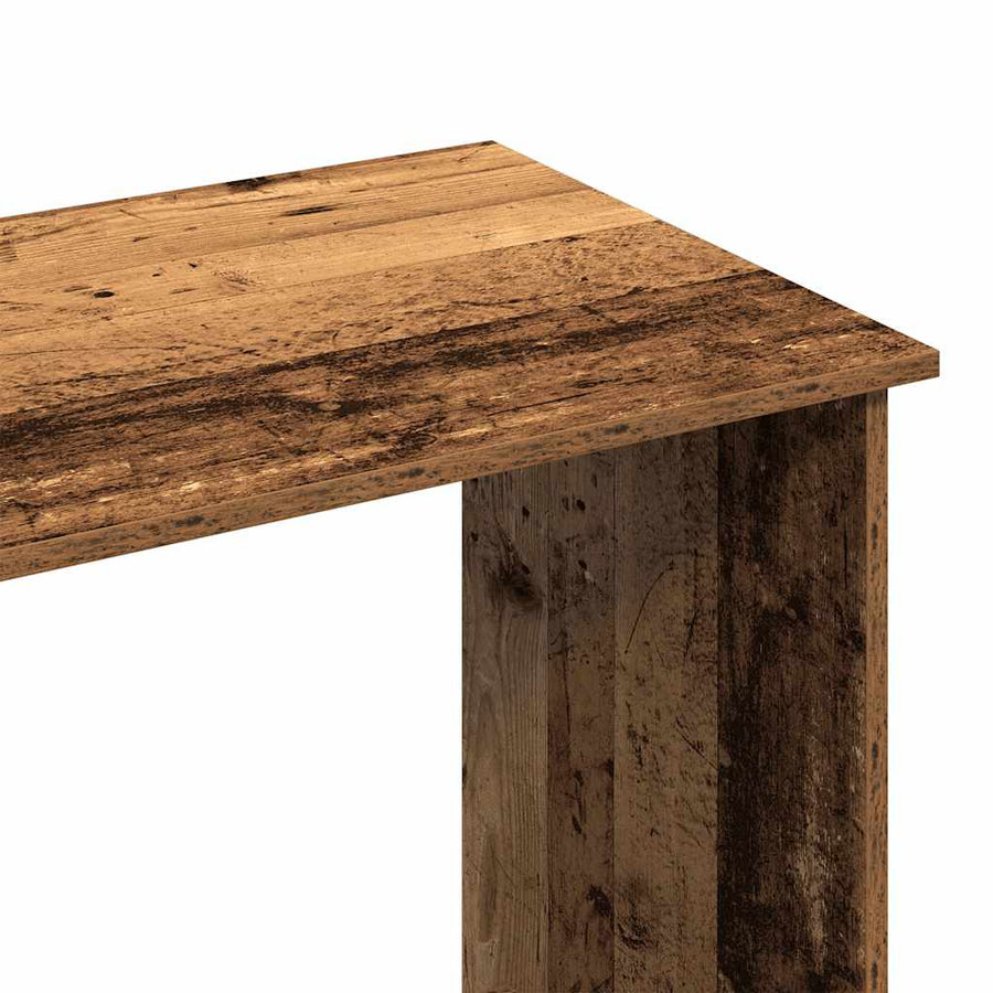 Bureau 80x40x75 cm bewerkt hout oud houtkleurig