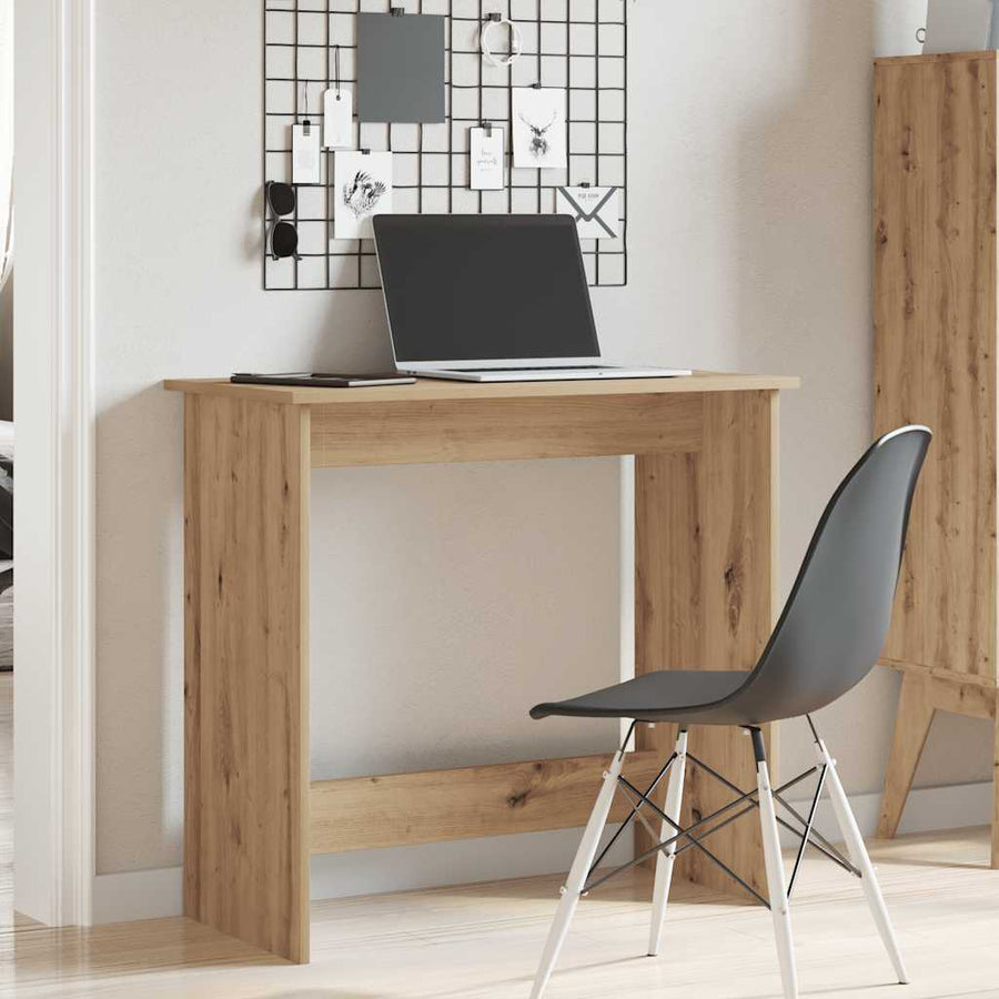 Bureau 80x40x75 cm bewerkt hout artisanaal eikenkleurig