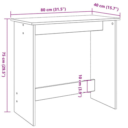 Bureau 80x40x75 cm bewerkt hout artisanaal eikenkleurig