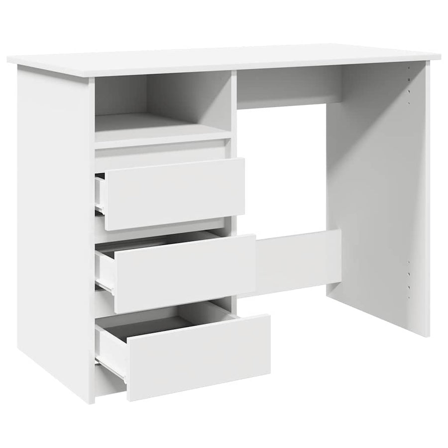 Bureau 102X50X75 Cm Bewerkt Hout Wit