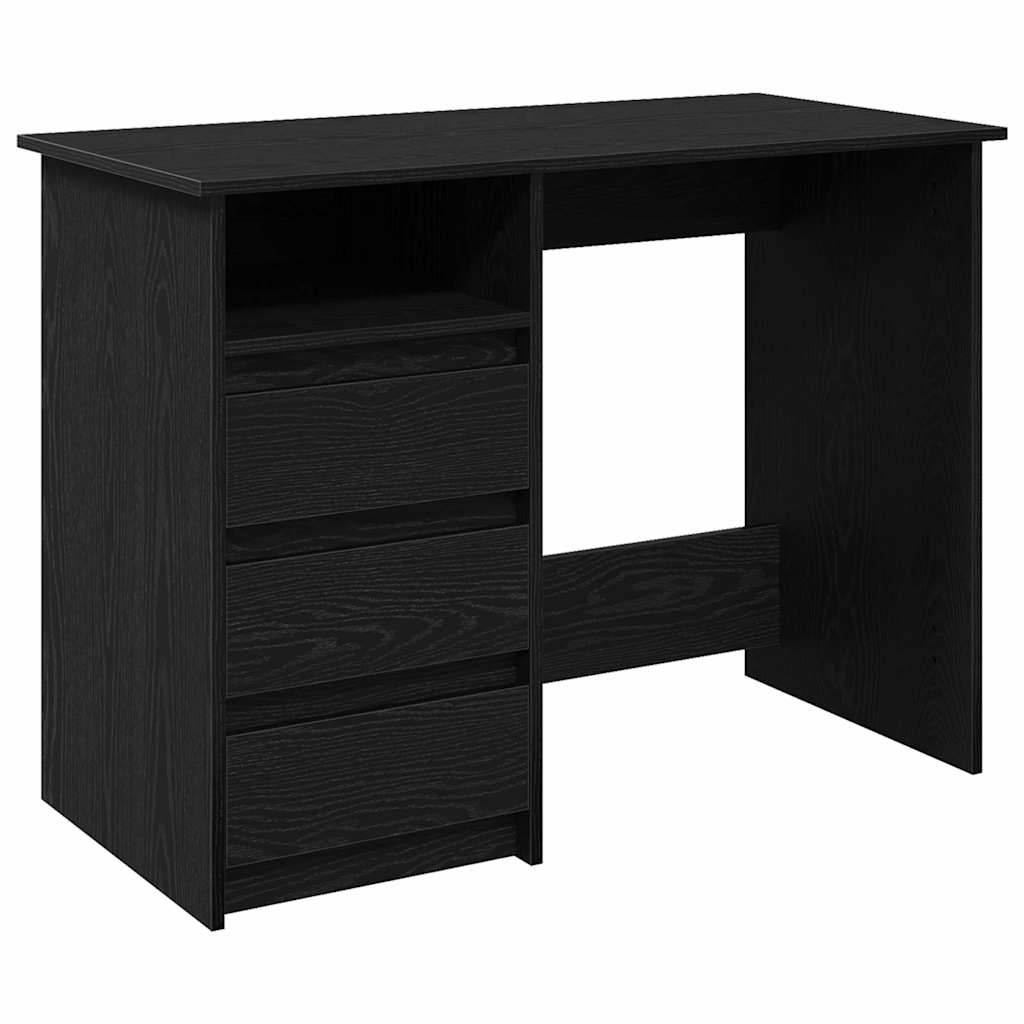 Bureau 102X50X75 Cm Bewerkt Hout Zwart