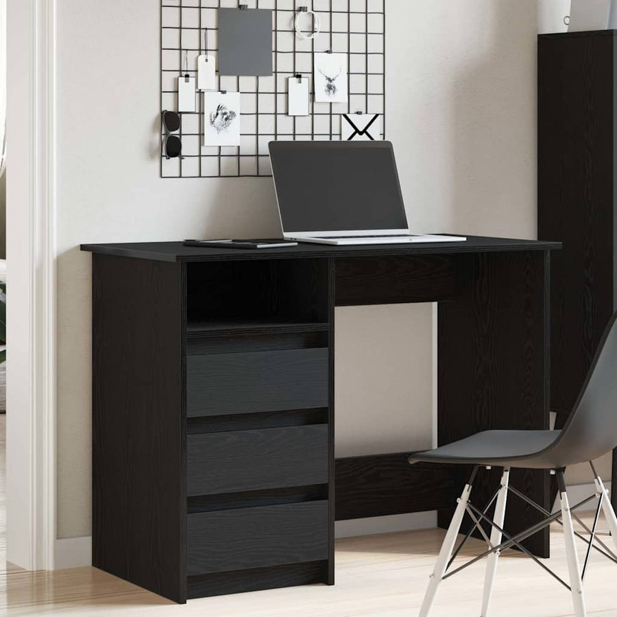 Bureau 102X50X75 Cm Bewerkt Hout Zwart