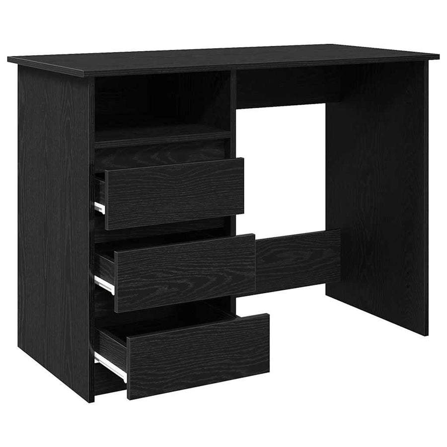 Bureau 102X50X75 Cm Bewerkt Hout Zwart