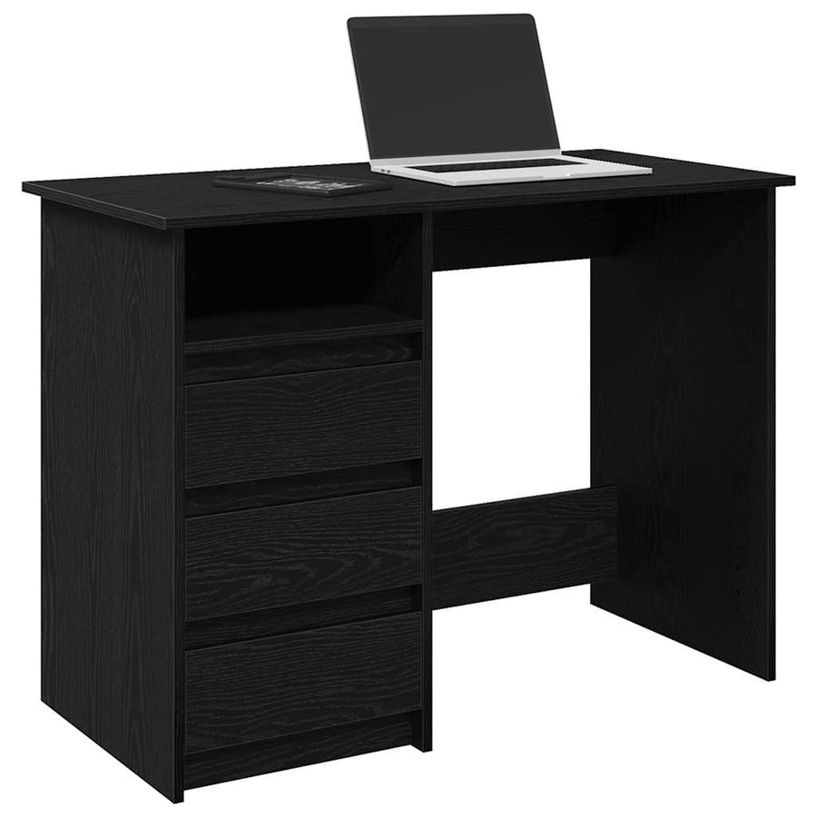 Bureau 102X50X75 Cm Bewerkt Hout Zwart
