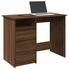 Bureau 102x50x75 cm bewerkt hout bruin eikenkleurig muurmontage