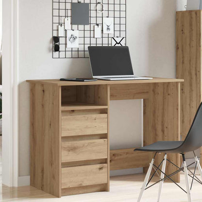 Bureau 102x50x75 cm bewerkt hout artisanaal eikenkleurig