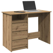 Desk 102x50x75 cm treated wood artisanal oak-colored