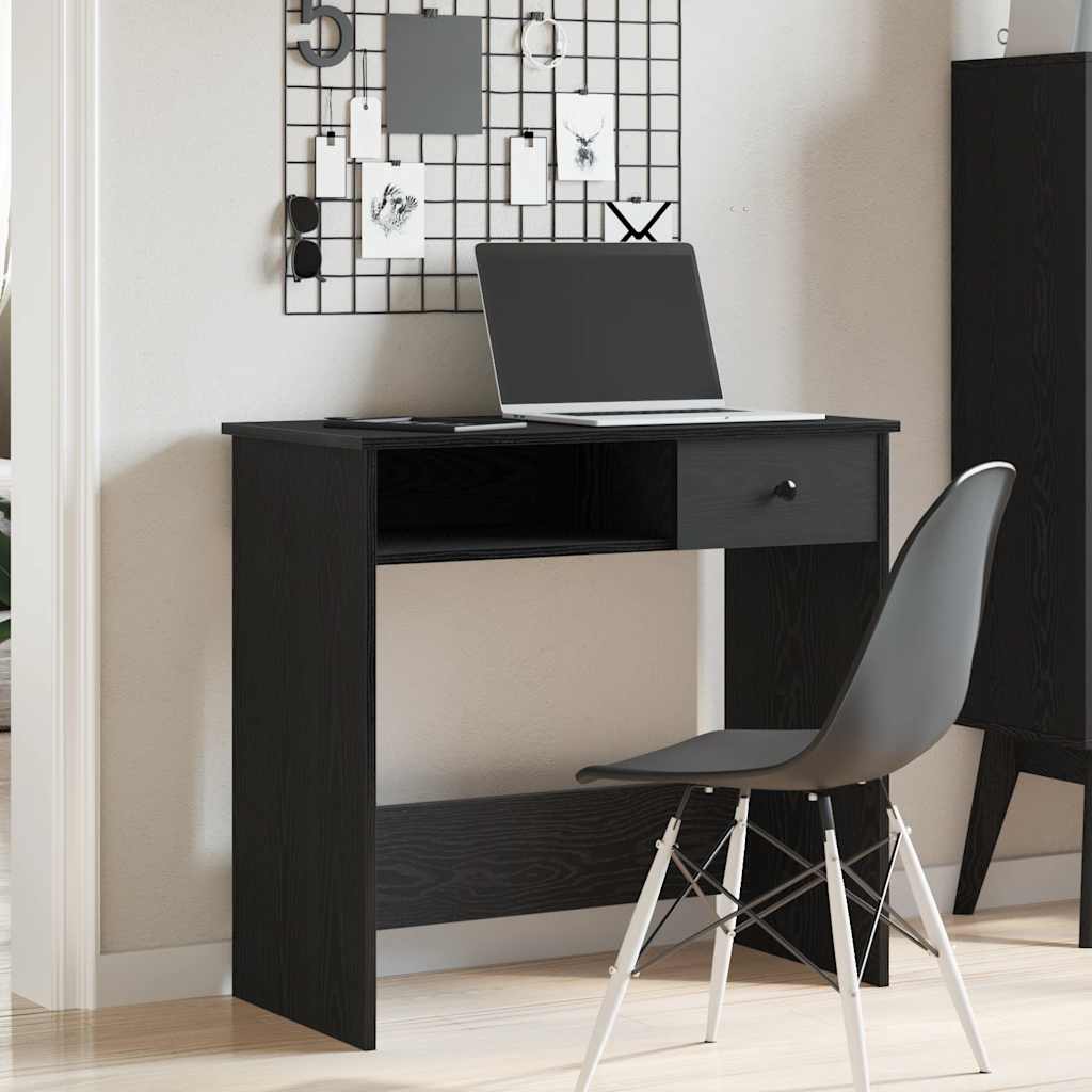 Bureau 80x40x75 cm bewerkt hout zwart