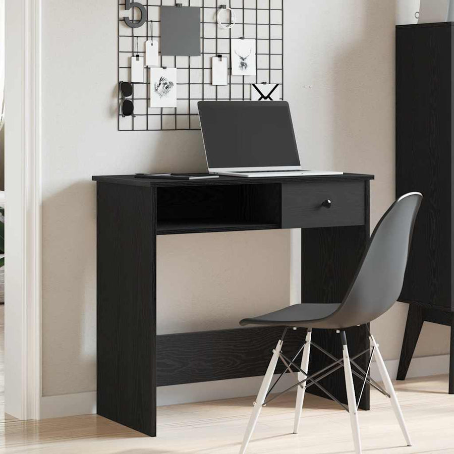 Bureau 80x40x75 cm bewerkt hout zwart