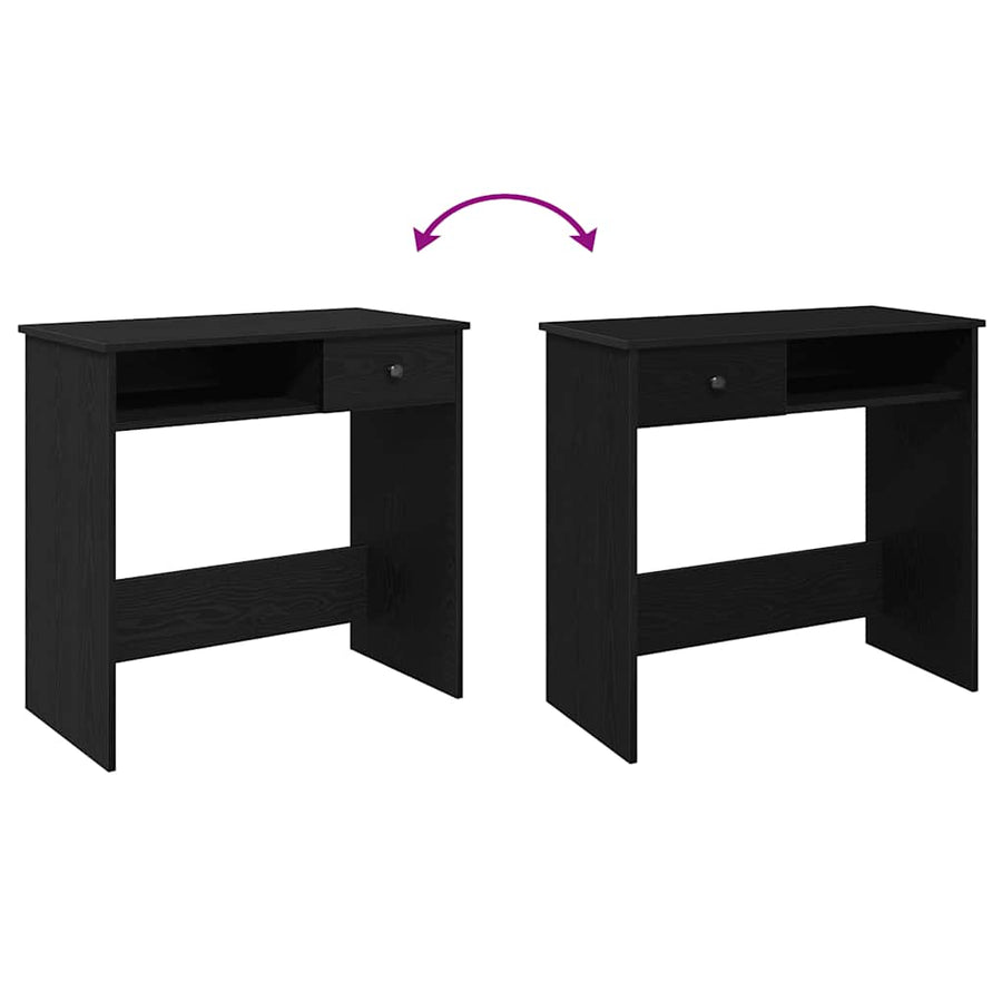 Bureau 80x40x75 cm bewerkt hout zwart