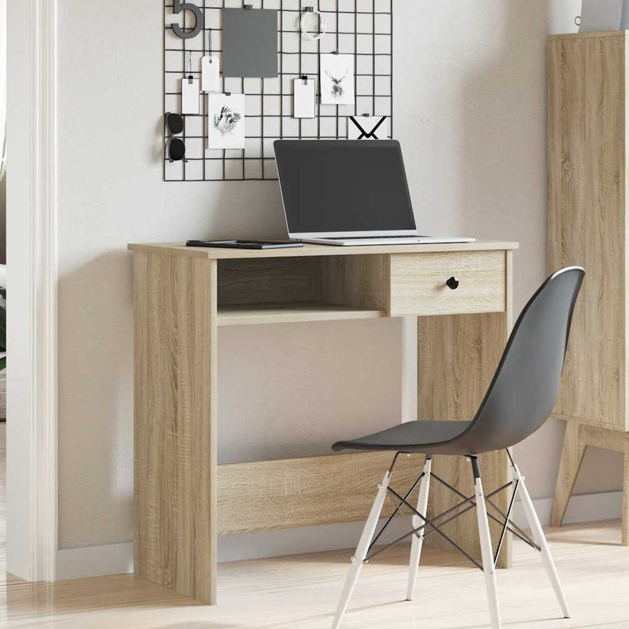Bureau 80x40x75 cm bewerkt hout sonoma eikenkleurig