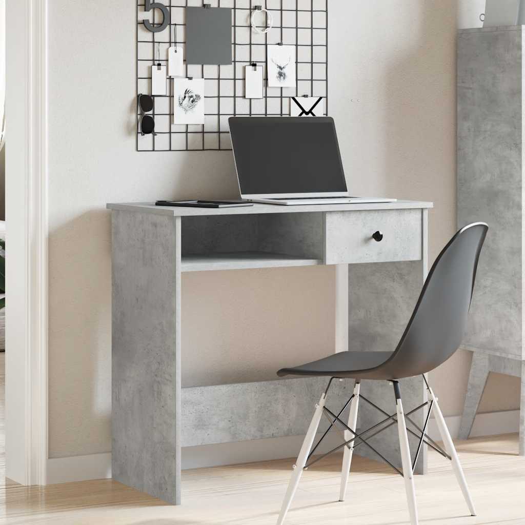 Bureau 80x40x75 cm bewerkt hout betongrijs