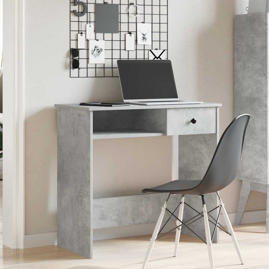 Bureau 80x40x75 cm bewerkt hout betongrijs