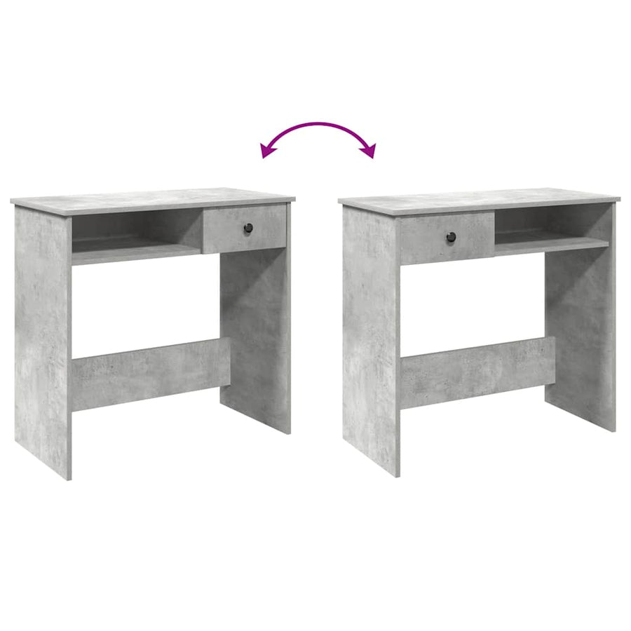Bureau 80x40x75 cm bewerkt hout betongrijs