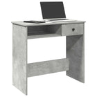 Desk 80x40x75 cm engineered wood concrete gray