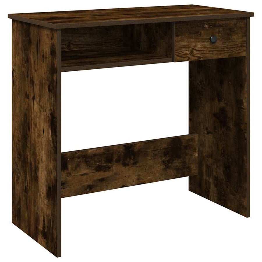 Bureau 80x40x75 cm bewerkt hout gerookt eikenkleurig