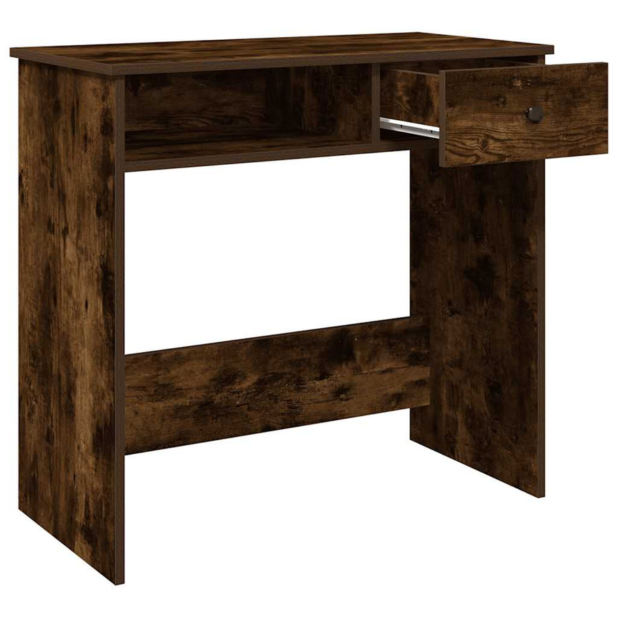 Bureau 80x40x75 cm bewerkt hout gerookt eikenkleurig