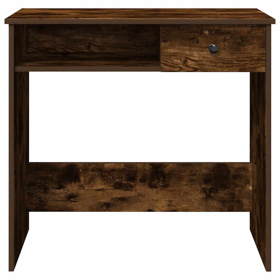 Bureau 80x40x75 cm bewerkt hout gerookt eikenkleurig