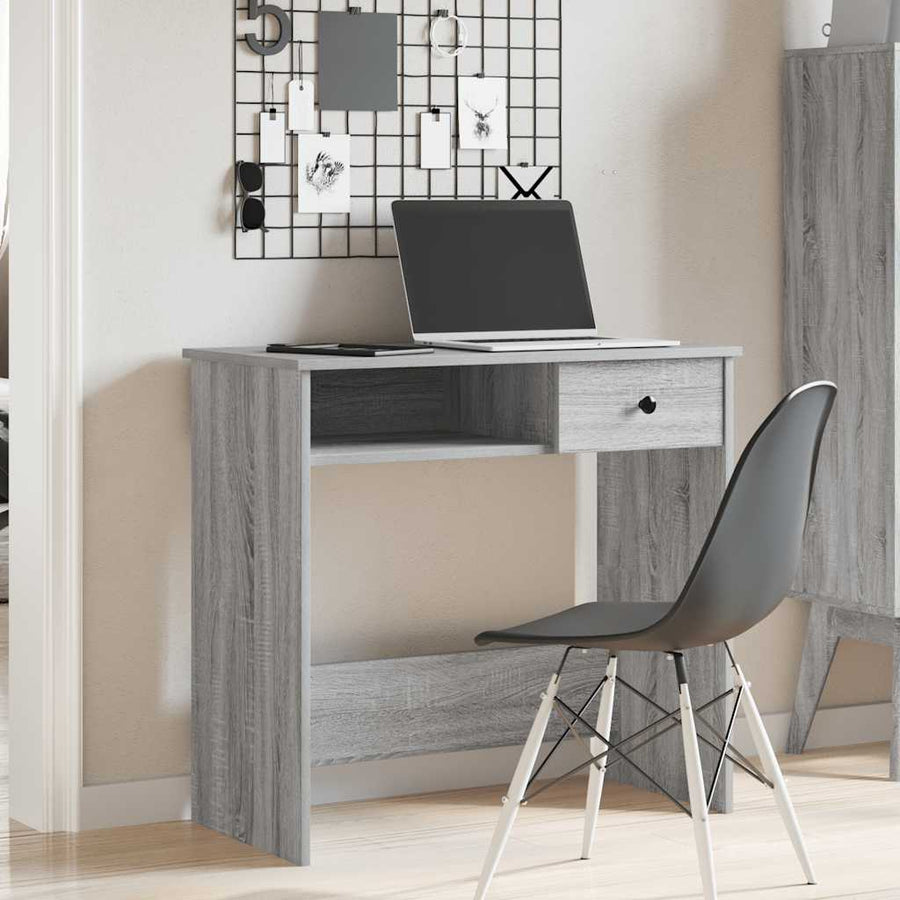 Bureau 80x40x75 cm bewerkt hout grijs sonoma eikenkleurig