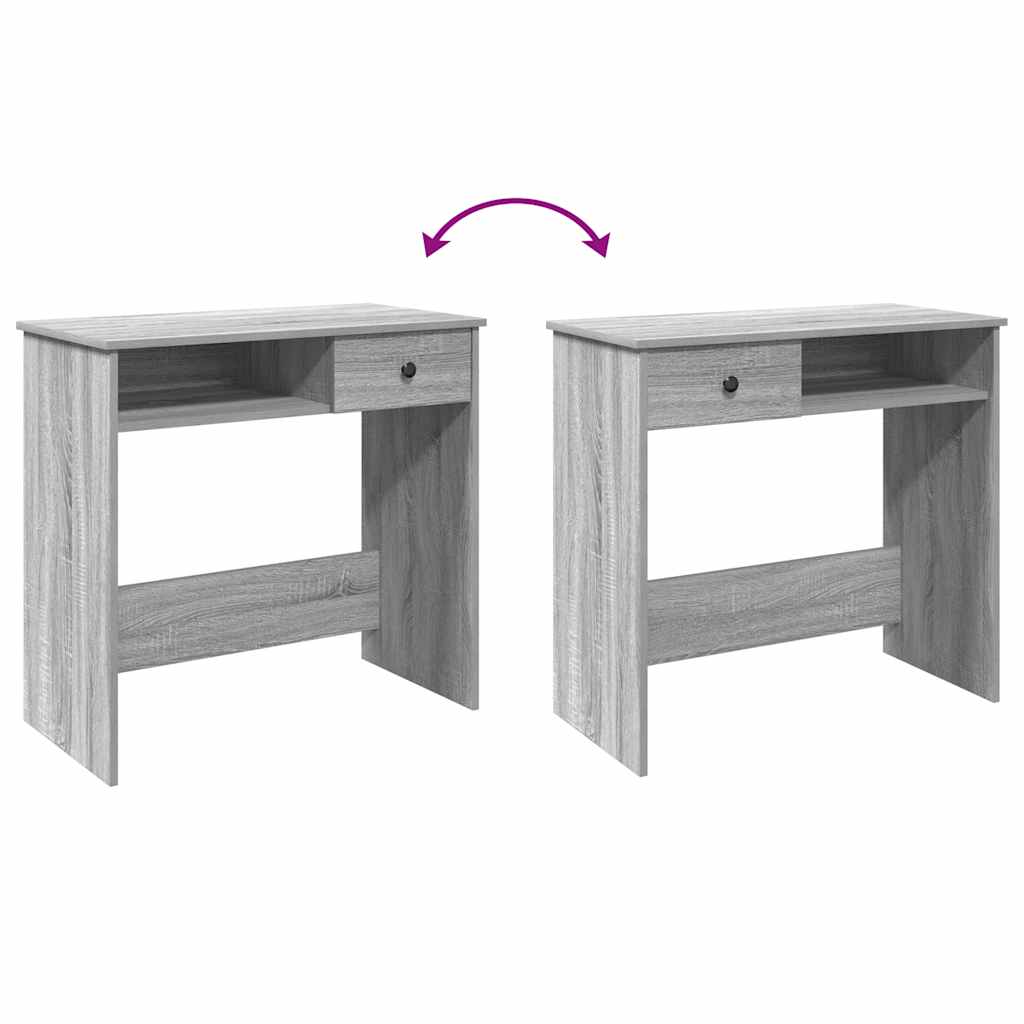Bureau 80x40x75 cm bewerkt hout grijs sonoma eikenkleurig