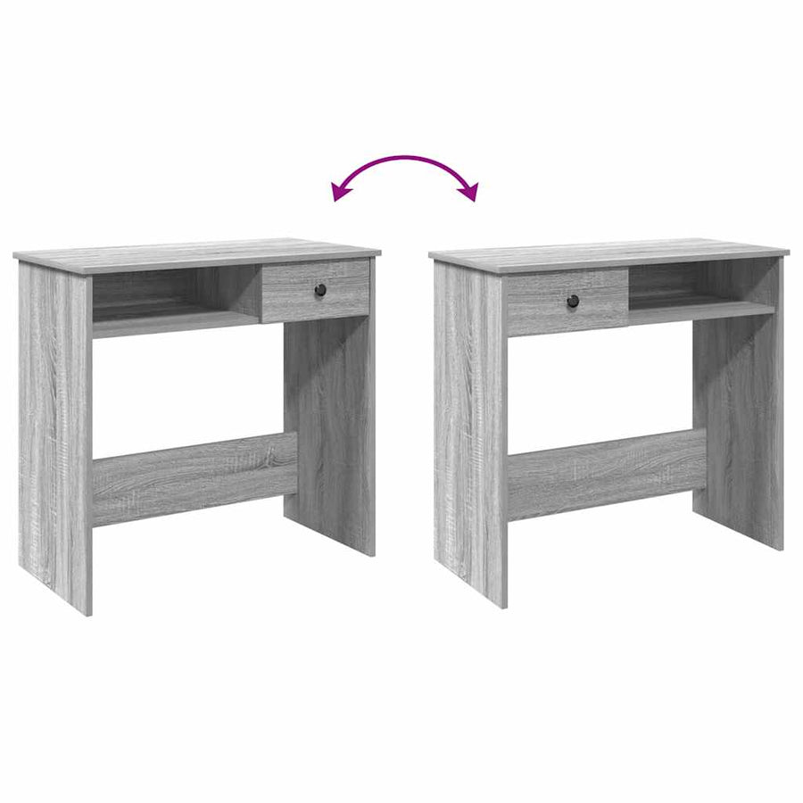 Bureau 80x40x75 cm bewerkt hout grijs sonoma eikenkleurig