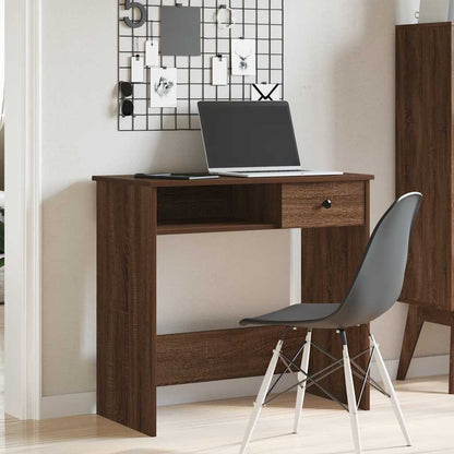 Bureau 80x40x75 cm bewerkt hout bruin eikenkleur