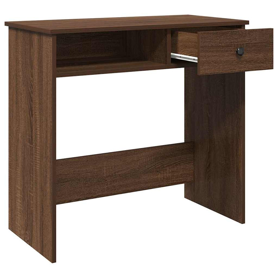 Bureau 80x40x75 cm bewerkt hout bruin eikenkleur